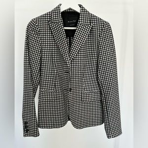 Massimo Dutti Black & White Wool Blazer